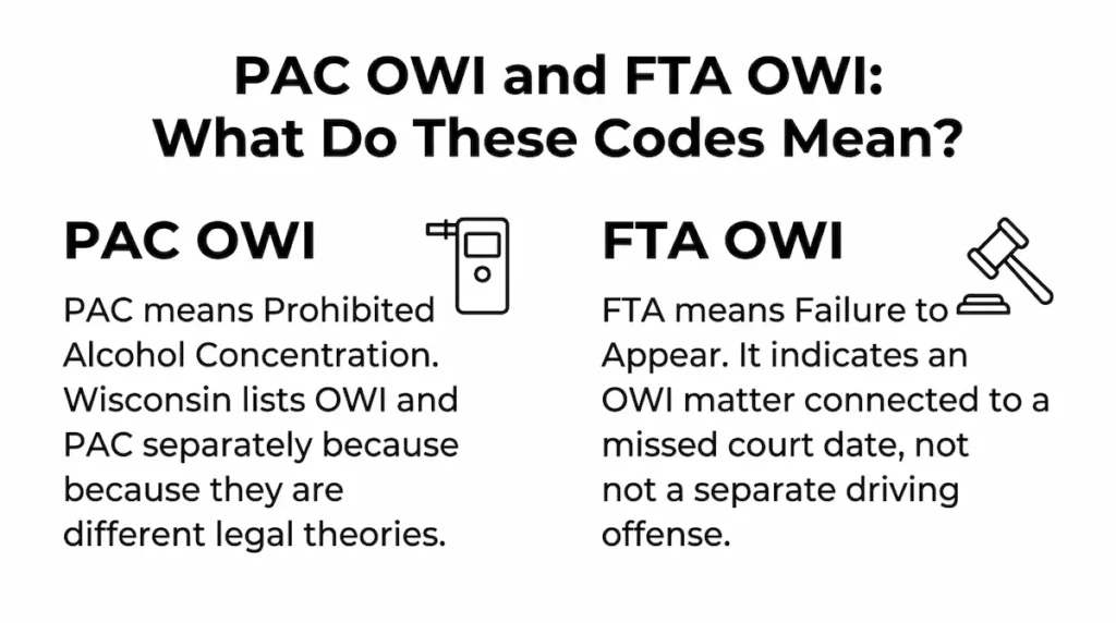 infographic of PAC OWI and FTA OWI—What Do These Codes Mean